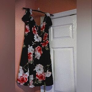 SHEIN Red and Pink Halter Sundress